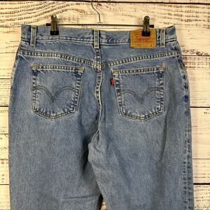 Womens Y2K Levis 550 Denim Blue Jeans Cotton Classic Relaxed Taper Leg 33x27